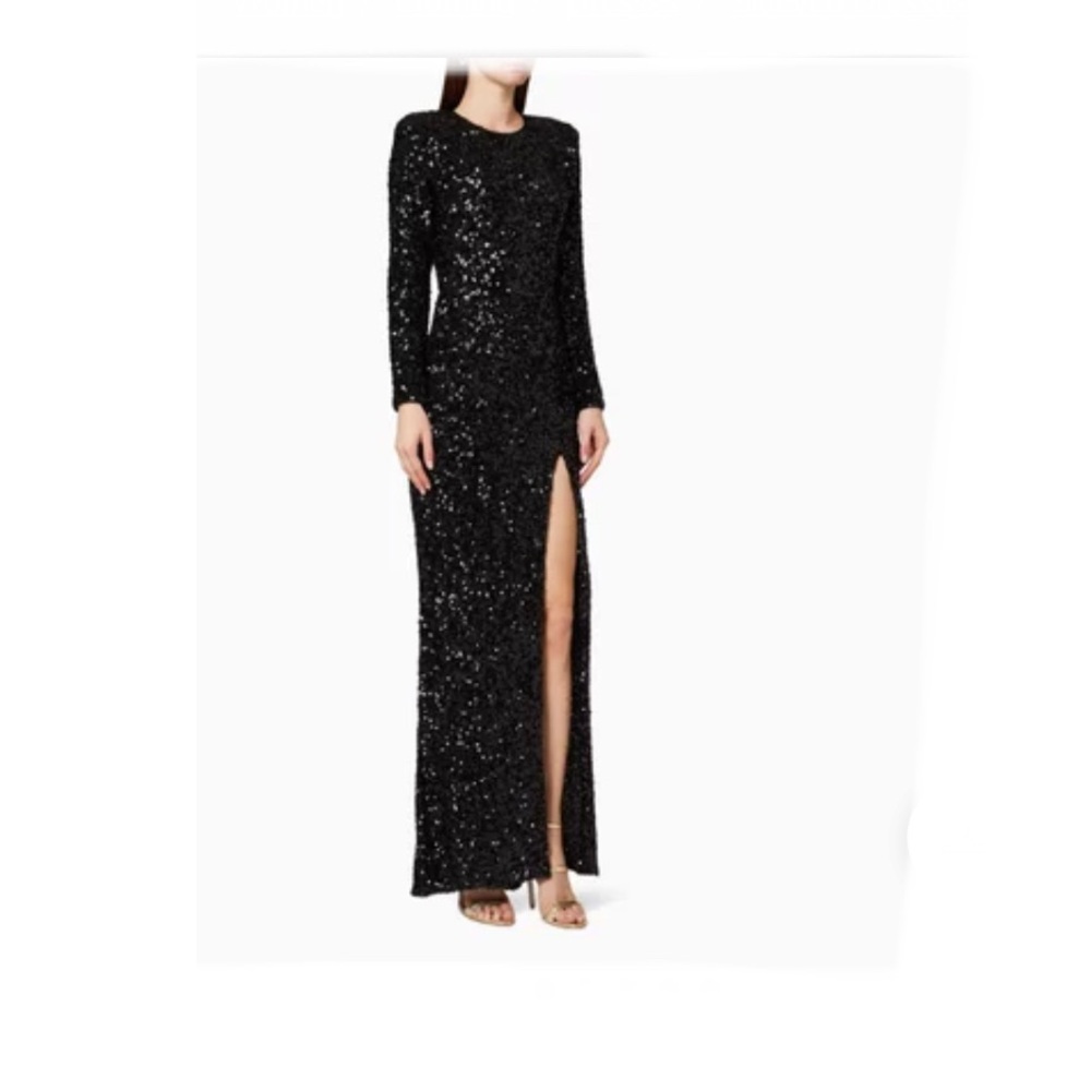 Bronx and Banco Black Sequin Long Sleeve Dress